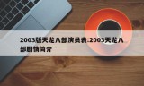 2003版天龙八部演员表:2003天龙八部剧情简介