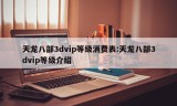 天龙八部3dvip等级消费表:天龙八部3dvip等级介绍